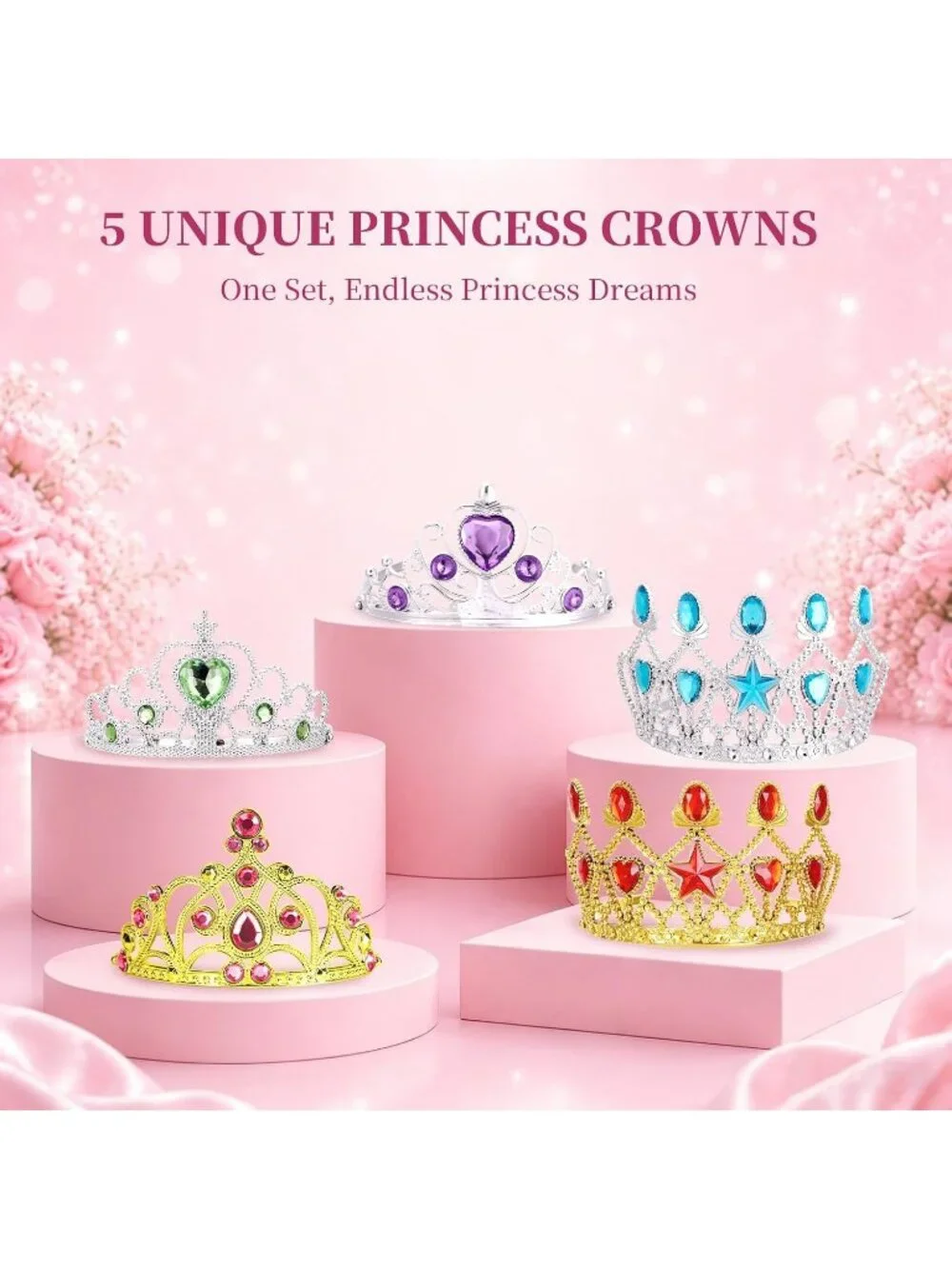 Princess Dress Up Trunk 16PCS Costume Set for Girls Birthday Gift - Red
